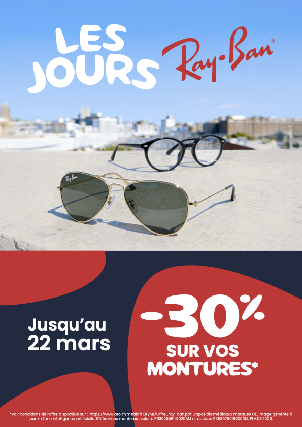 Offre Rayban chez Atol Mon Opticien à Bordeaux Lac